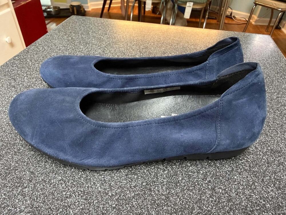 Sabrinas Ballet Flats Navy Blue Suede Leather Shock Absorber Women’s EU 39